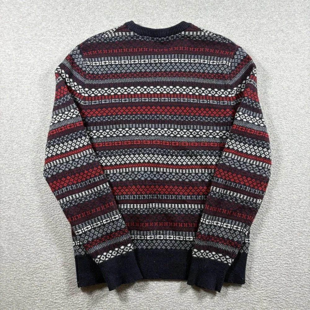 Gap Mens Sweater Medium Lambswool Blend Fair Isle Nordic Knit Crewneck Pullover⁠